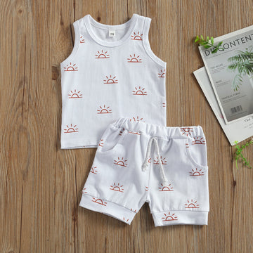 Baby & Toddler 2Pc Sun Print Tank and Shorts Set.